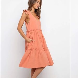 🌸 Nikhil Midi Dress Petal and Pup - Rust